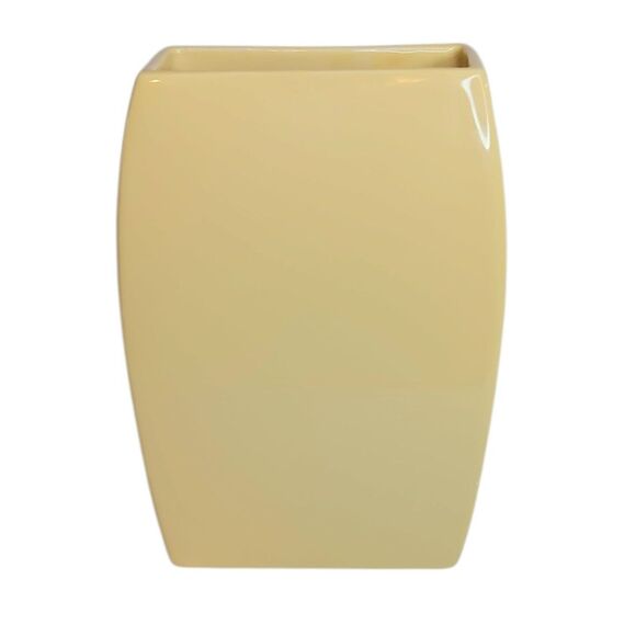 Vintage 2003 Haeger Yellow Pottery Pillow Vase Rectangular With Curved Sides 8" - Picture 4 of 13